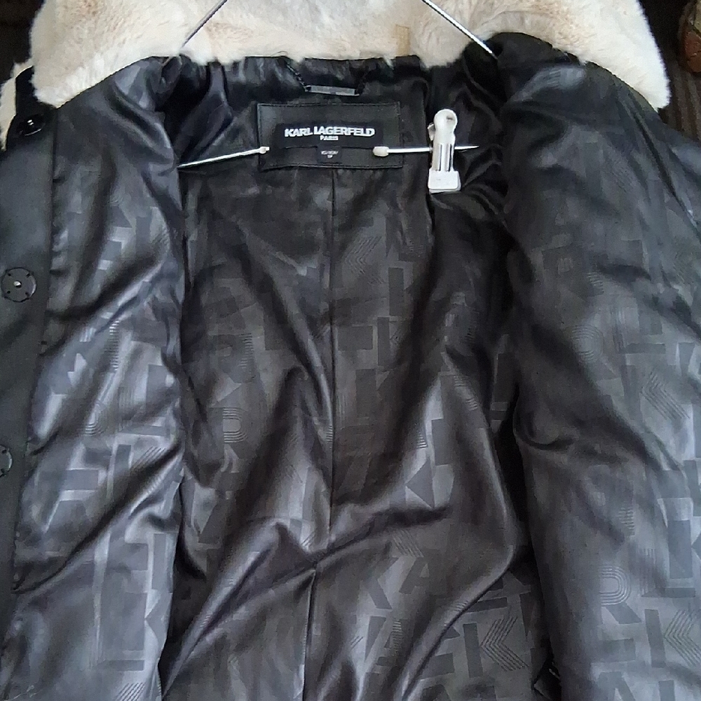 Karl Lagerfeld Beige Teddy Jacket - Picture 4 of 7